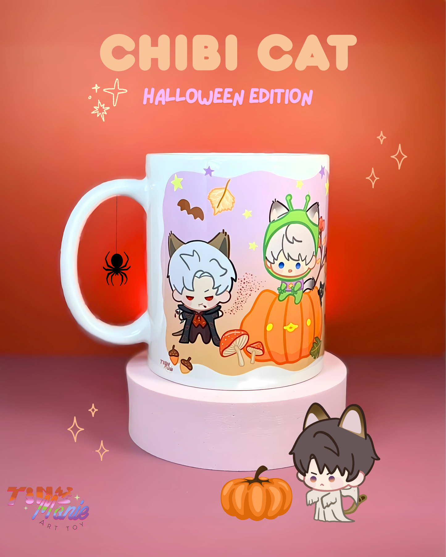 Mug Love and deepspace Chibi cat Halloween edition