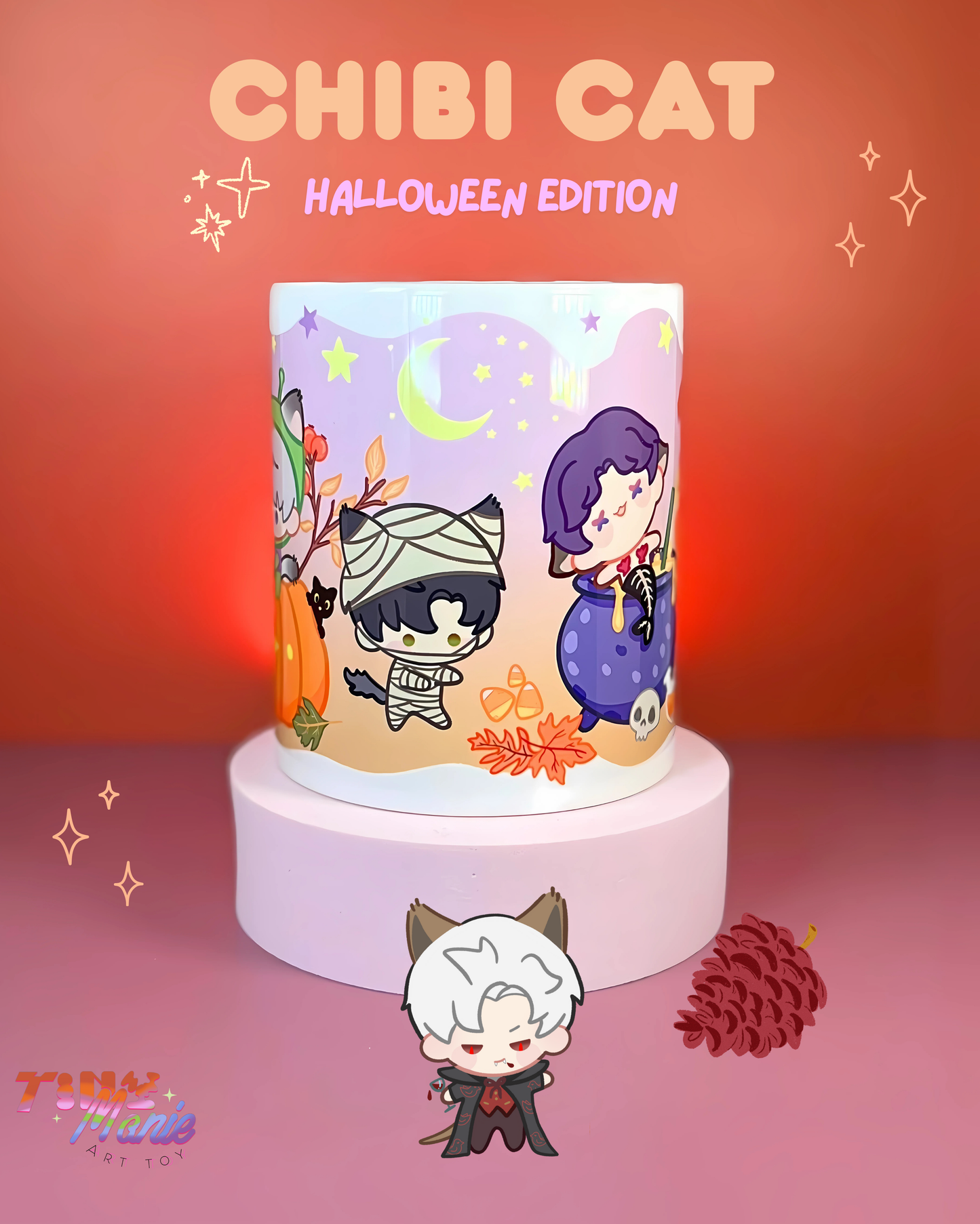 Mug Love and deepspace Chibi cat Halloween edition
