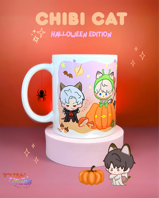 Mug Love and deepspace Chibi cat Halloween edition